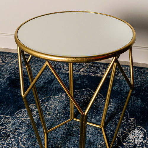 Tara GEOMETRIC ACCENT TABLE MIRRORED GOLD
