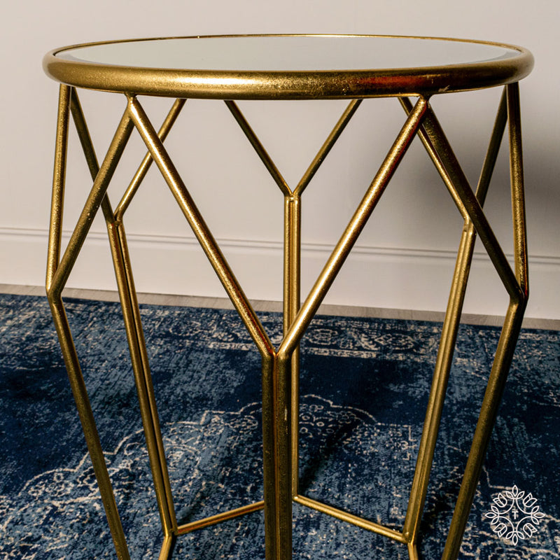 Tara GEOMETRIC ACCENT TABLE MIRRORED GOLD