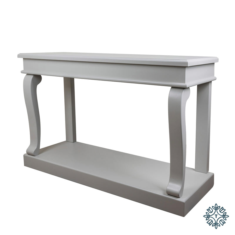 Tara SCROLL CONSOLE TABLE WARM GREY