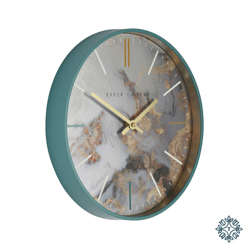 Tara BAKER AND BROWN MARBLE CLOCK 30CM