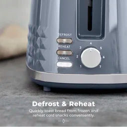 Tower Solitaire 2 Slice Toaster Grey