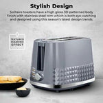 Tower Solitaire 2 Slice Toaster Grey