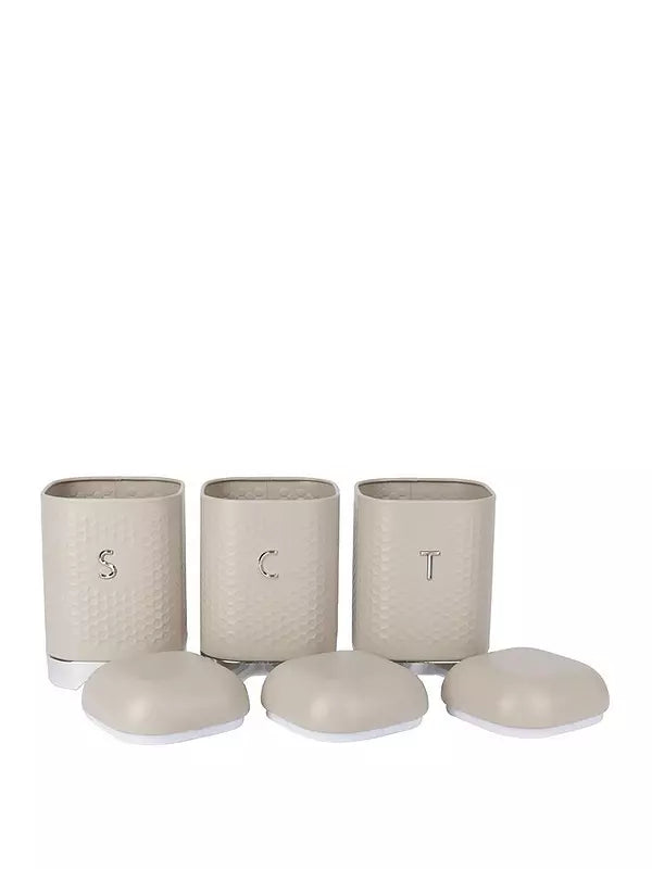 KC Lovello Textured 3 Piece Storage Set Latte