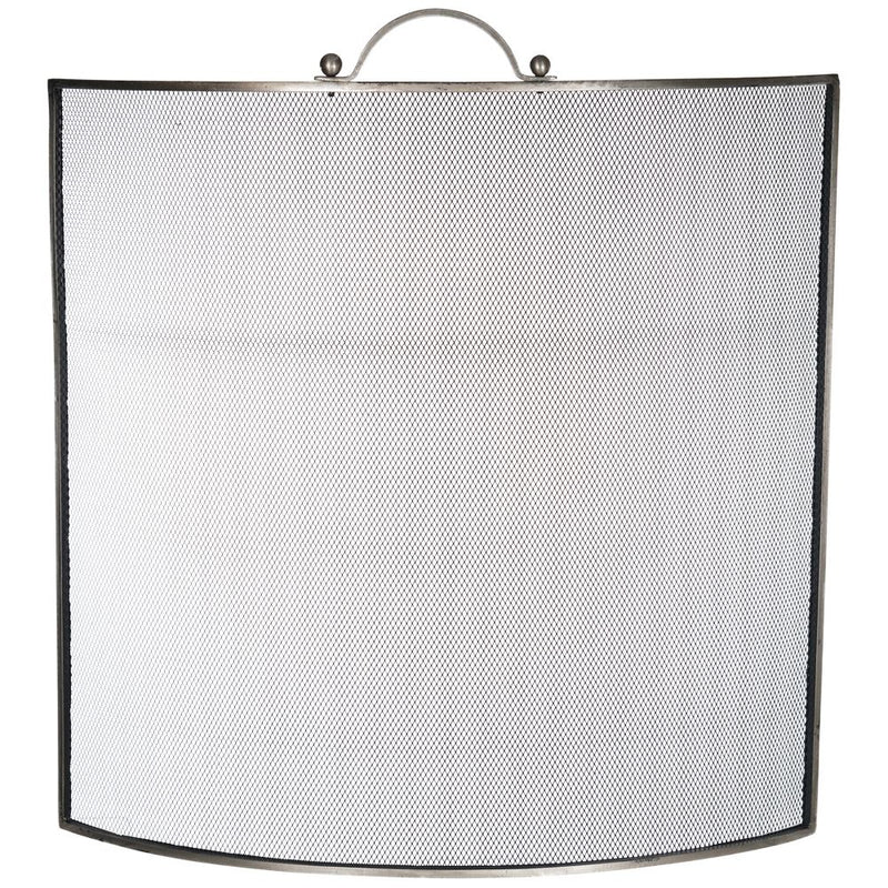 WJS A/Q PEWTER CURVED FIRE GUARD 61x16x66cm A1024