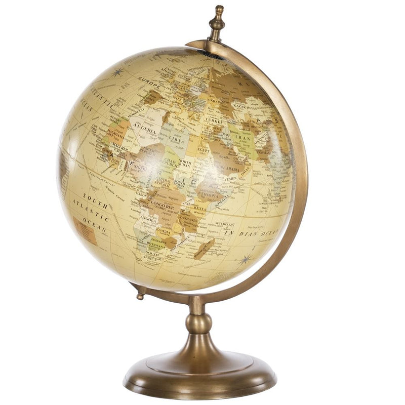 WJS A/Q Brass Globe 33x48cm A1041