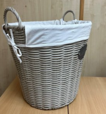 BEU Round Log Basket Natural BW777N with metal log plate