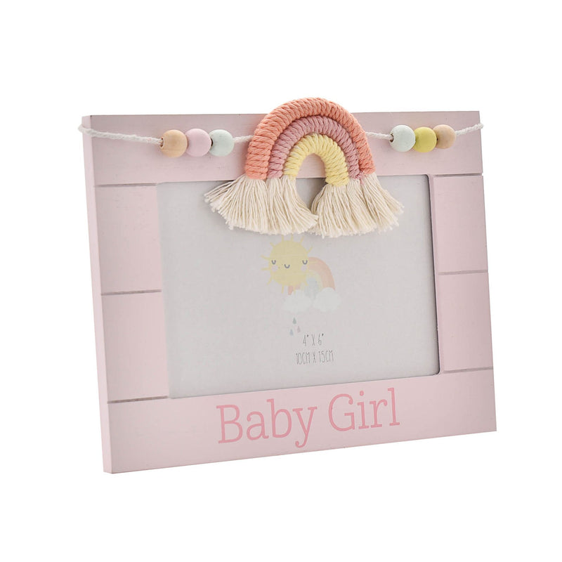 Widdop Petit Cheri WoodenPhoto Frame Macrame Rainbow Baby Girl 6x4" CG1924