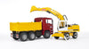 BRUDER MAN TGA CONSTRUCTION TRUCK with EXCAVATOR