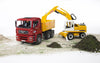 BRUDER MAN TGA CONSTRUCTION TRUCK with EXCAVATOR