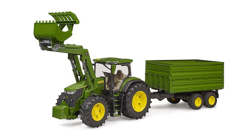 BRUDER JOHN DEERE 7R 350 W/FRONTLOADER & TIPPING TRAILER