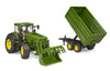 BRUDER JOHN DEERE 7R 350 W/FRONTLOADER & TIPPING TRAILER
