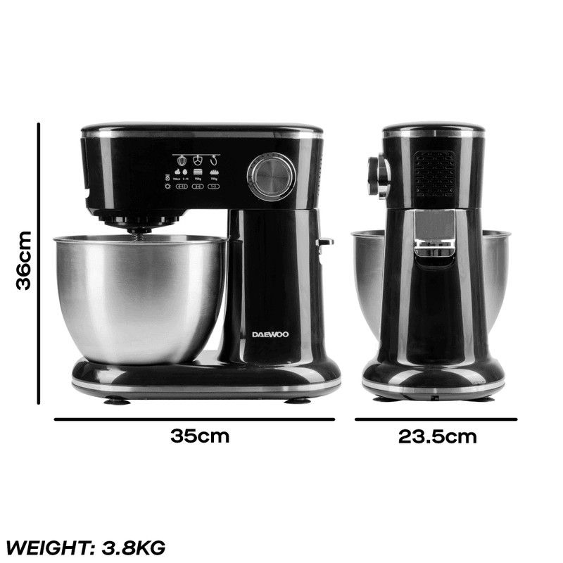 Daewoo 1000W 5L Baking Stand Mixer Black