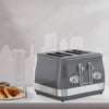 Daewoo Denver 4 Slice Toaster Smoked Grey