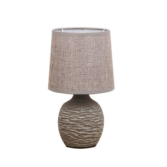 WID Dark Grey Table Lamp with Grey Linen Shade