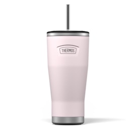 Thermos Slide Lock Travel Tumbler 710ml Peony Pink Stainless Steel Cold Tumbler with Straw