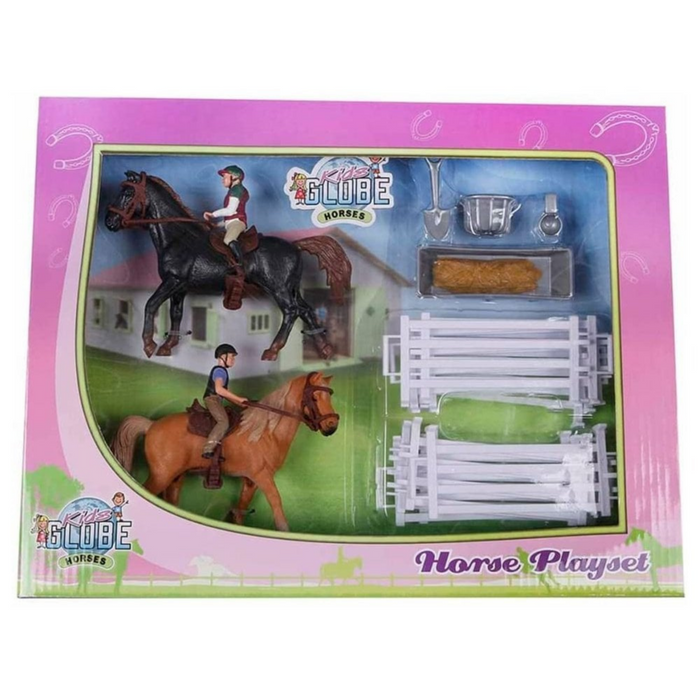 KIDS GLOBE HORSESET WITH 2 HORSES