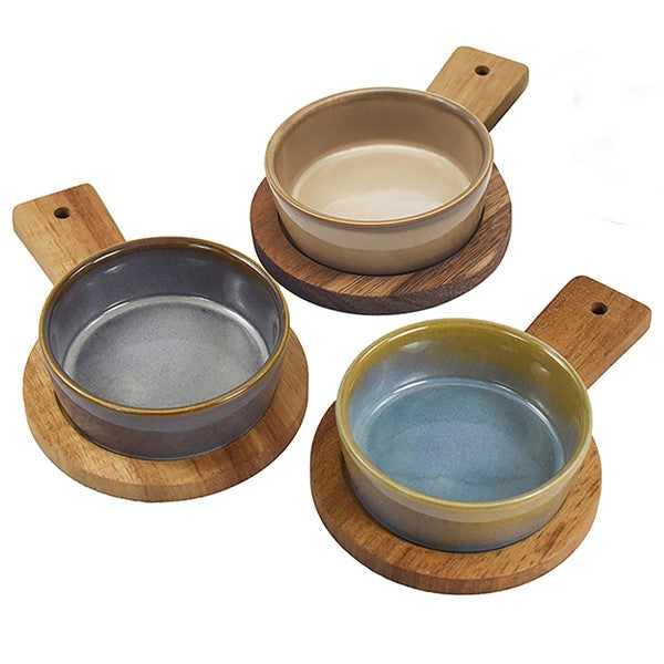 JD Elements Round snack on Tray individual set of 3