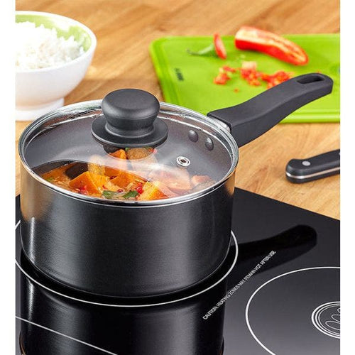 Judge Essentials 3 piece Saucepan Set Non-Stick Black