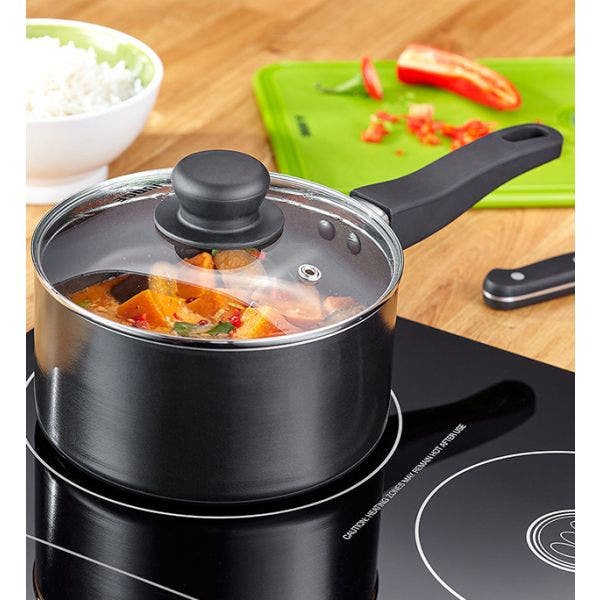 Judge Essentials 3 piece Saucepan Set Non-Stick Black