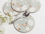Creative Tops Duck Egg Floral Pack Of 4 Round Premium Coasters