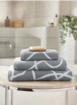 Copenhagen Home Set of 3 Pablo 100% Organic Cotton Towel Bundle Charcoal