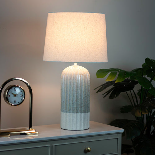 Tara Living Presley ceramic table lamp ridged 64cm