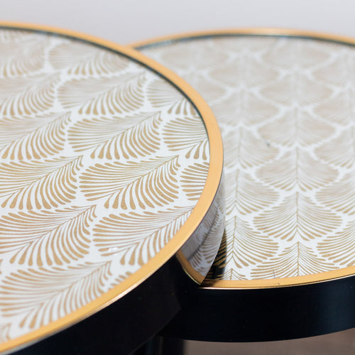 Tara Bruna Set of 2 Side Tables Black/Gold