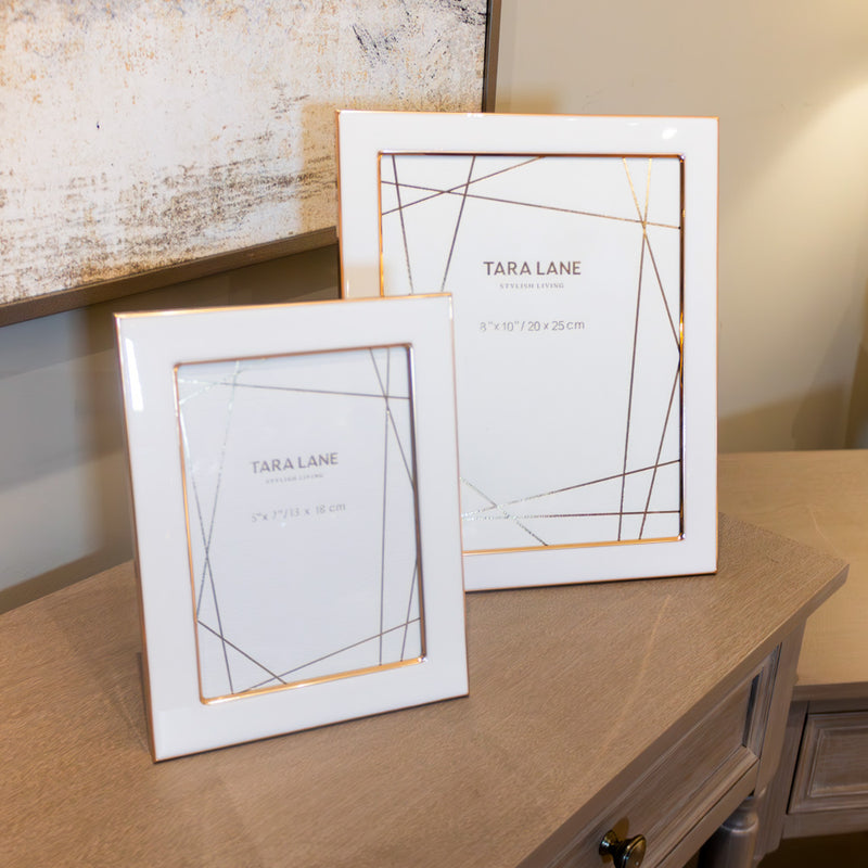 Tara Ella Photo Frame White/Gold 5X7