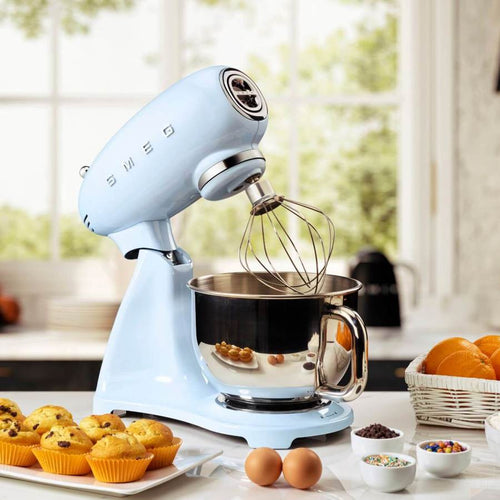 Smeg Retro Design Stand Mixer in Pastel Blue