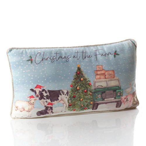 RL CHRISTMAS ON THE FARM PRINTED CUSHION  WITH ZIP