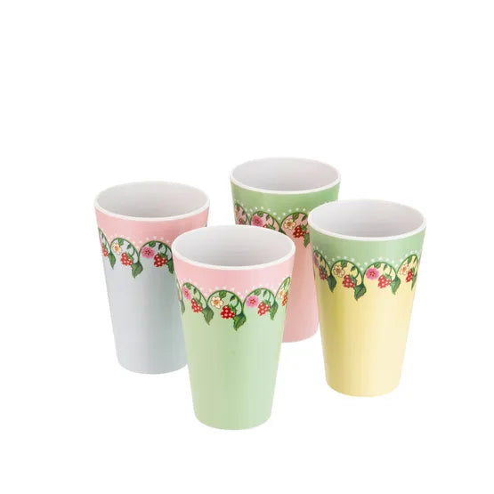Cath Kidston Strawberry 4pk Melamine Picnic Tumblers