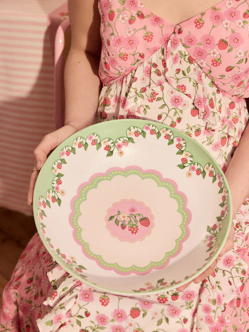 Cath Kidson Strawberry Melamine Picnic Serving Bowl