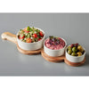 Denby James Martin 4 Piece Ceramic Bowl & Paddle Acacia Wooden Serving Board