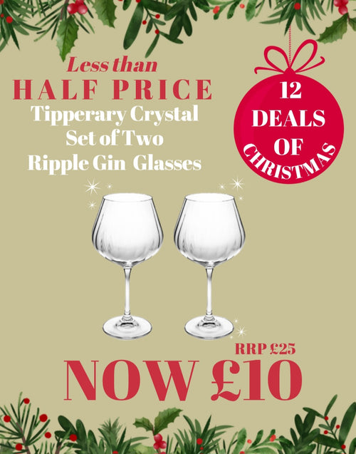 Tipperary Crystal Ripple set of 2 Gin Glasses