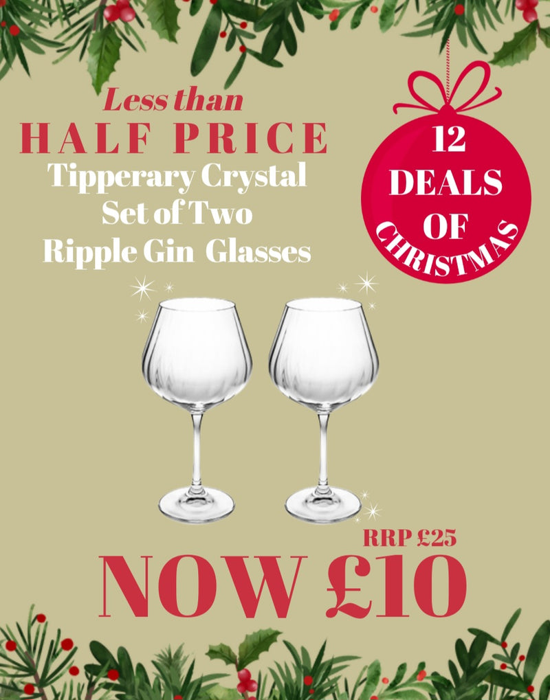 Tipperary Crystal Ripple set of 2 Gin Glasses