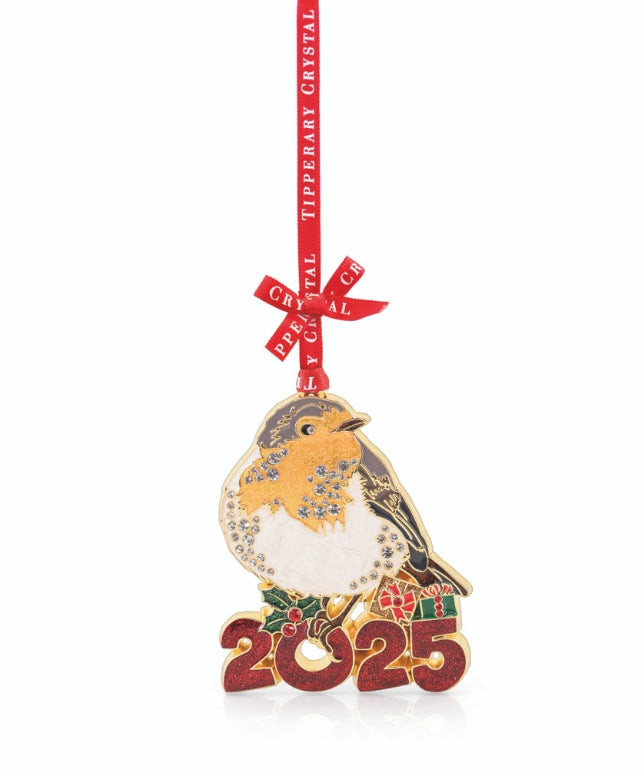 Tipperary Crystal Sparkle 2025 Christmas Robin Decoration