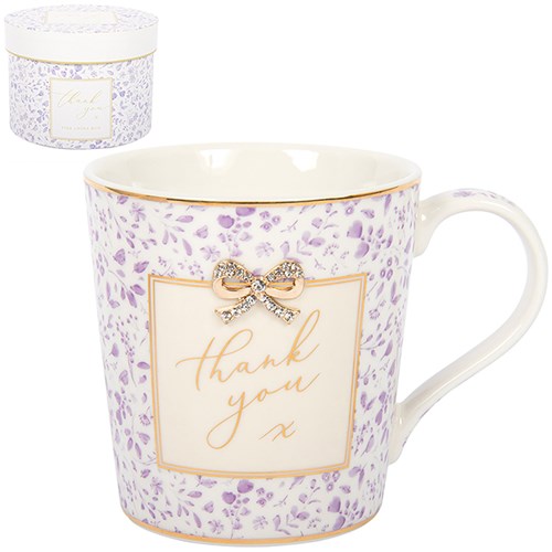 JD Hearts Design Mug Purple Thank you