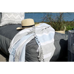 Chic Antique Aix Throw of surplus yarn French Grey & Sky
