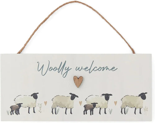 Cooksmart Highland Sheep "Wooly Welcome" Plaque Rectangular