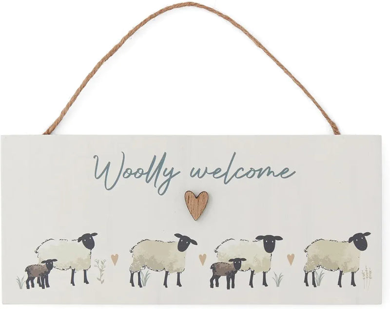 Cooksmart Highland Sheep "Wooly Welcome" Plaque Rectangular