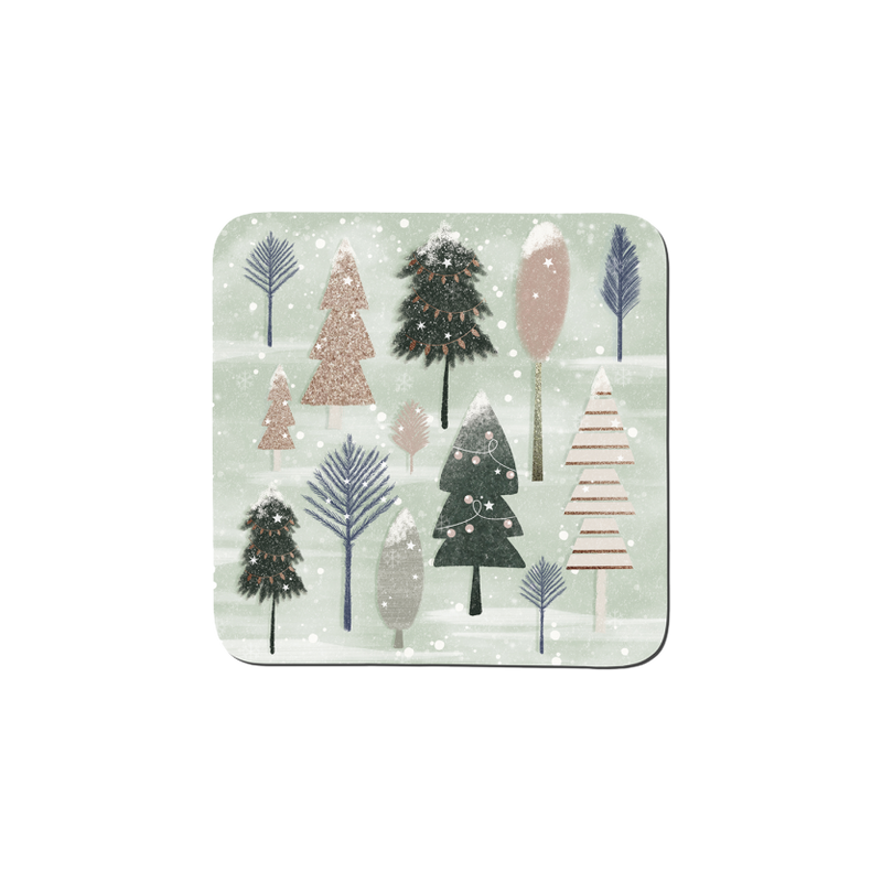 Denby Christmas Forest Sage Set Of 6 Coasters