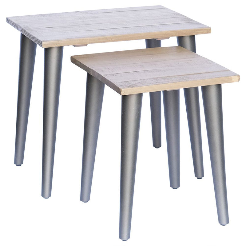 WJS Havana Greige Nest of 2 Tables 55x40x50cm 20562
