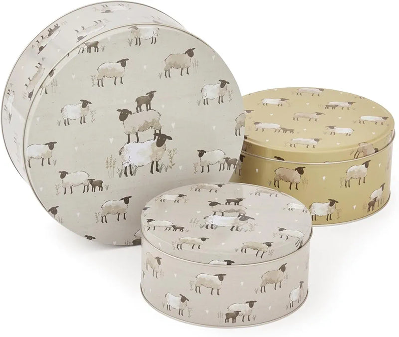 Cooksmart Highland Sheep Set Of 3 Round Cake Tins