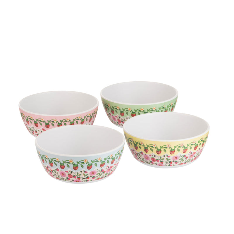 Cath Kidston Strawberry Melamine Cereal Bowls 4Pk