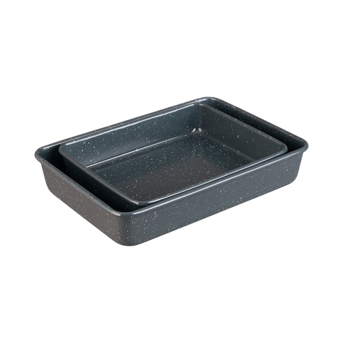 Denby Eclipse Finish Set Of 2 Roasting Trays
