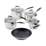 Stellar Flow 5 Piece Draining Saucepan Set