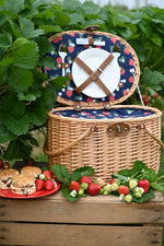 Beau Strawberries & Cream 2 Person Insulated Filled Picnic Basket