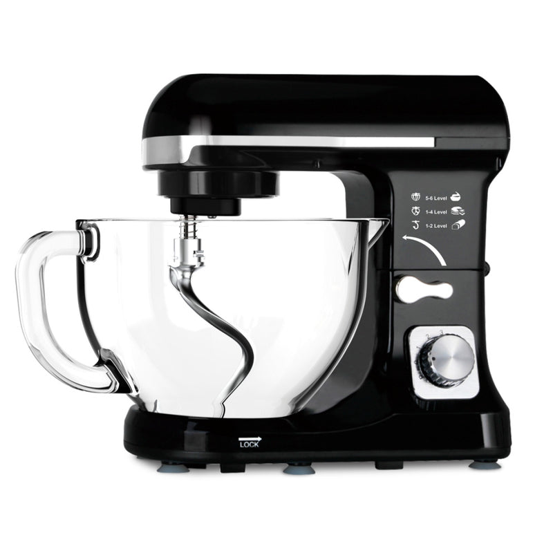 Tower 1000w Black stand mixer with Glass Bowl
