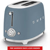 Smeg Two Slice Toaster in Matte Storm Blue