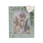 WID LOVE STORY 'MR & MRS' GREEN FRAME WITH LEAVES - 5" X 7" WG1183